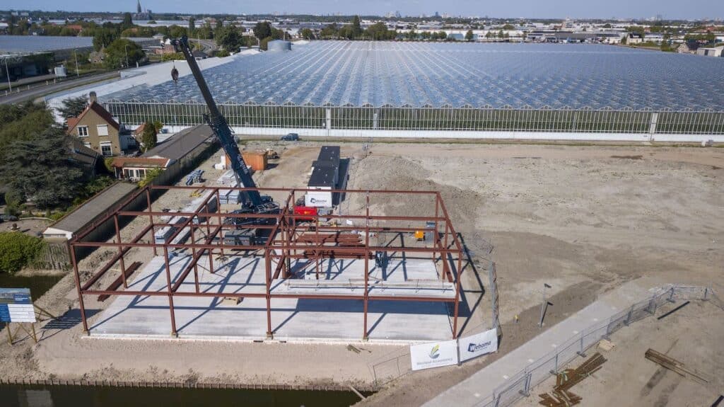 Bouwupdate: het frame geeft vorm aan het pand 2 WestlandAccountancy nieuwbouw kantoor naaldwijk DJI 0340 frame in aanbouw 1ev erdieping